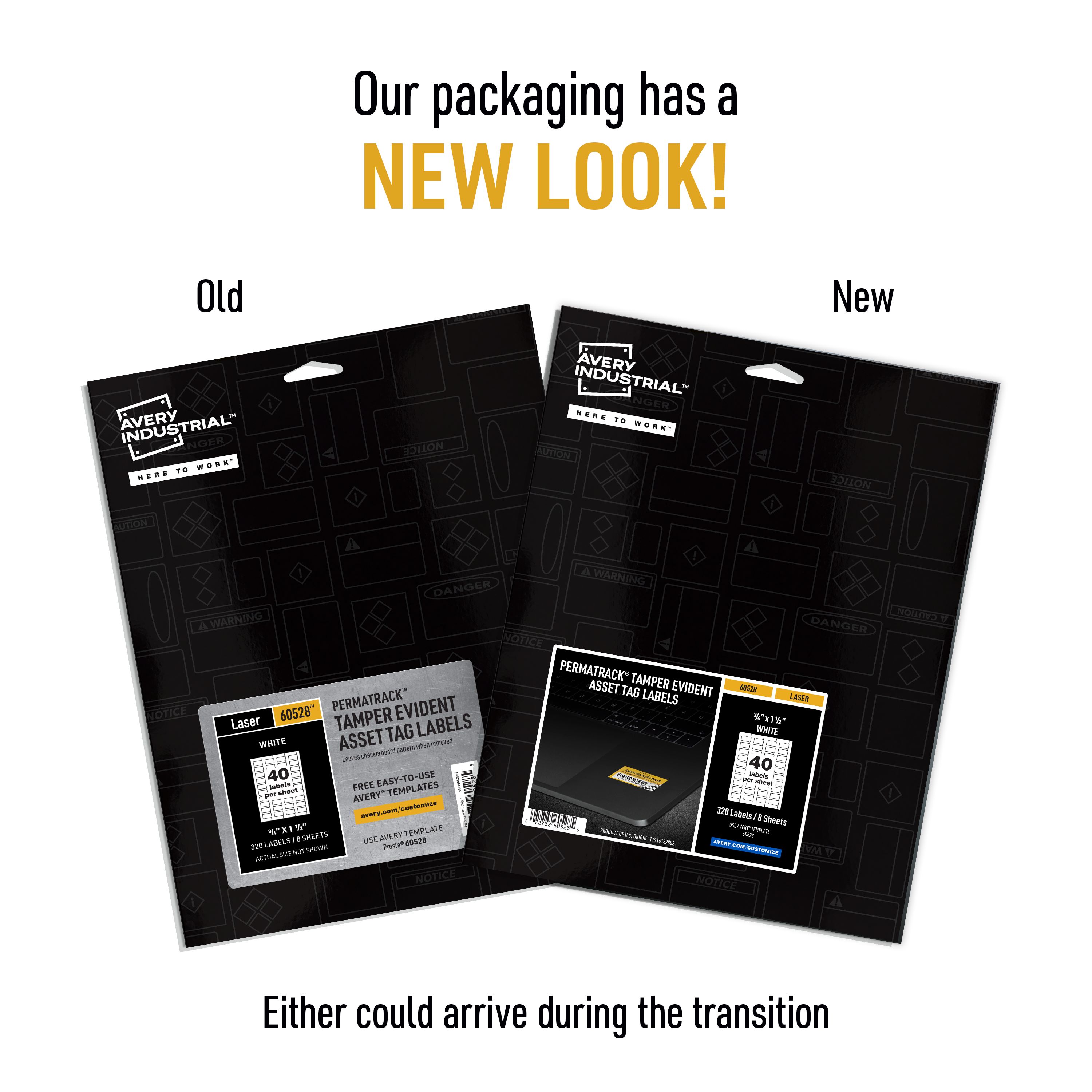 Avery® PermaTrack® Tamper-Evident Asset Tag Labels 60528